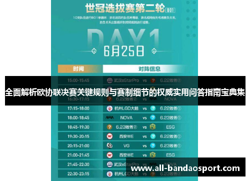 全面解析欧协联决赛关键规则与赛制细节的权威实用问答指南宝典集 全面解析欧协联决赛关键规则与赛制细节的权威实用问答指南宝典集